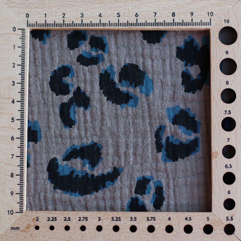 Double gaze de coton Fauve Graou fond taupe