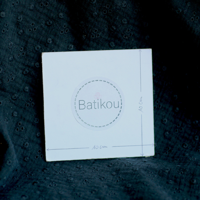 Adèle - Double gaze de coton brodée coloris noir