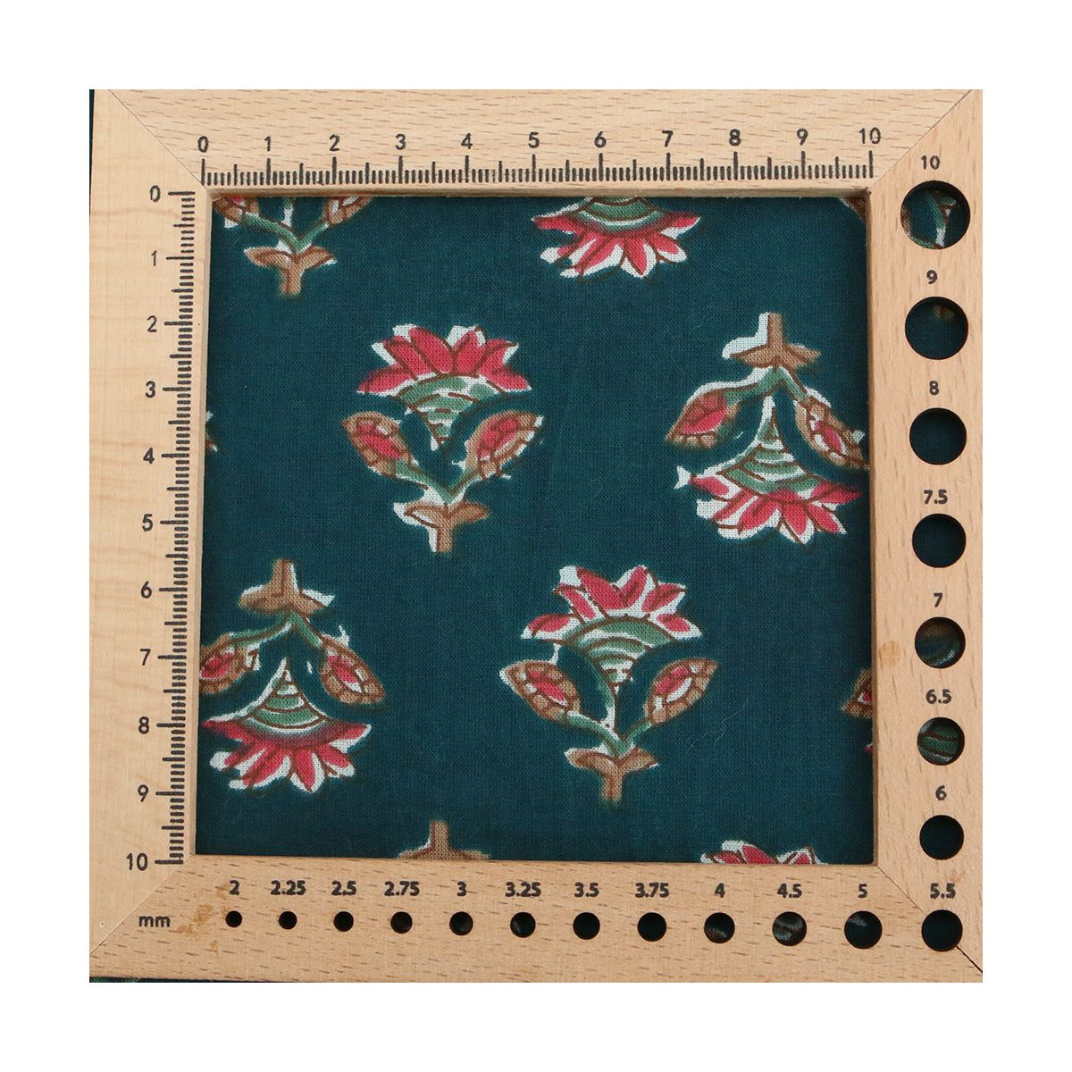 Tissu indien coton hand block traditionnel bleu canard Tissu indien coton hand block traditionnel bleu canard
