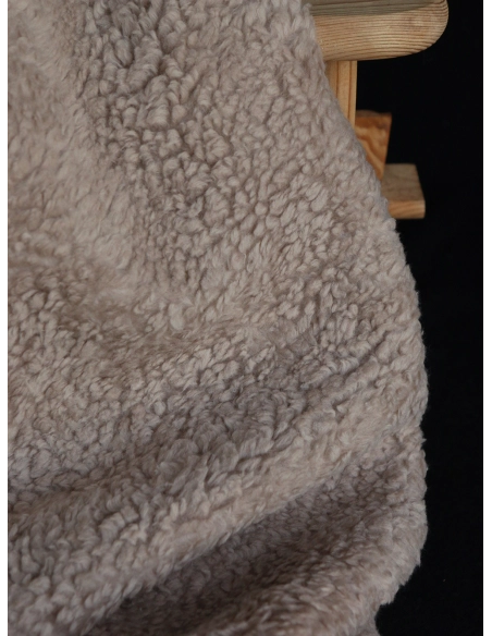 Colby - Fausse fourrure / Moumoute / Sherpa de coton taupe clair