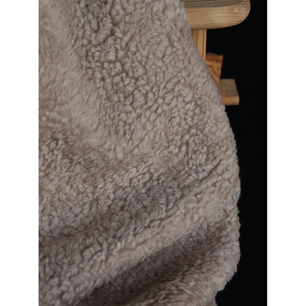 Colby - Fausse fourrure / Moumoute / Sherpa de coton taupe clair