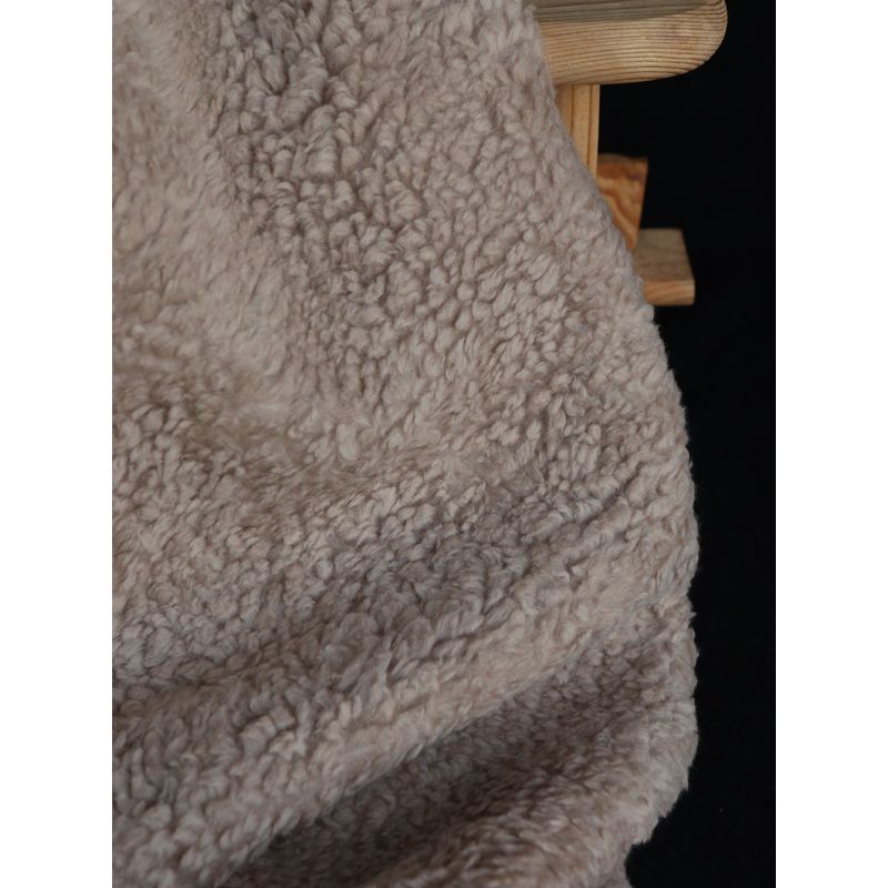 Colby - Fausse fourrure / Moumoute / Sherpa de coton taupe clair