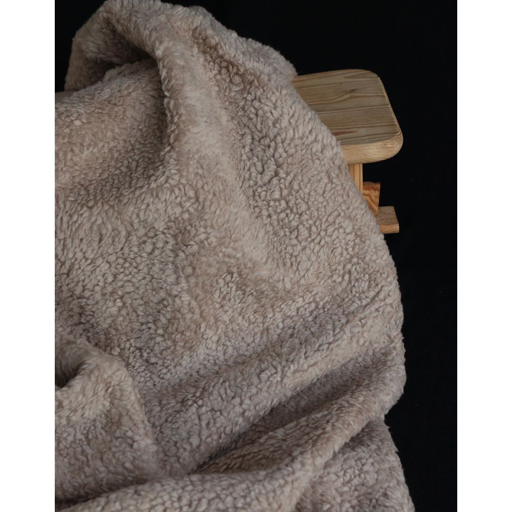 Colby - Fausse fourrure / Moumoute / Sherpa de coton taupe clair