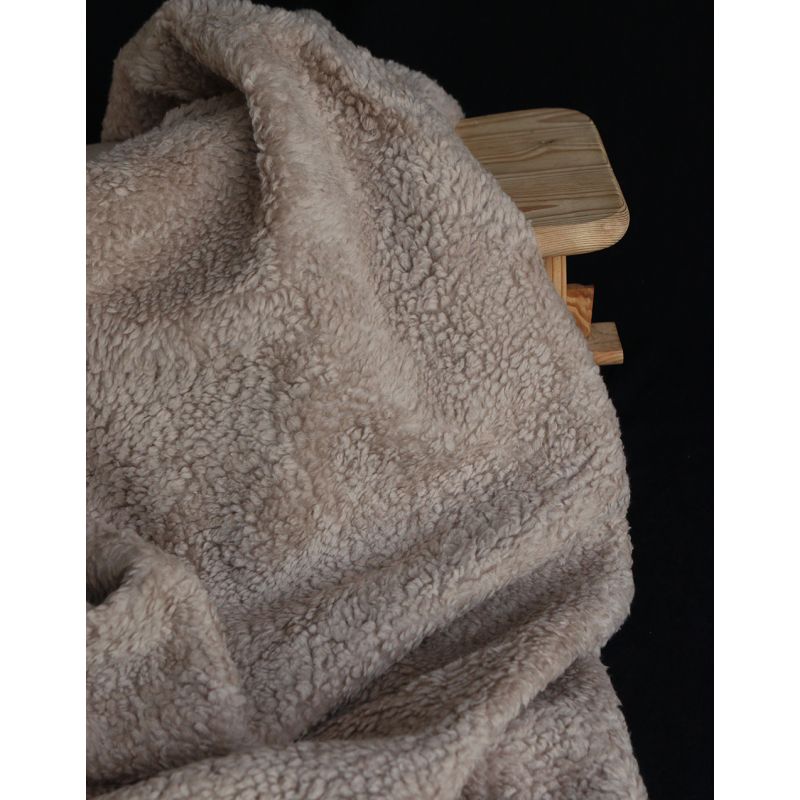 Colby - Fausse fourrure / Moumoute / Sherpa de coton taupe clair