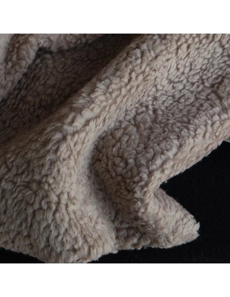 Colby - Fausse fourrure / Moumoute / Sherpa de coton taupe clair
