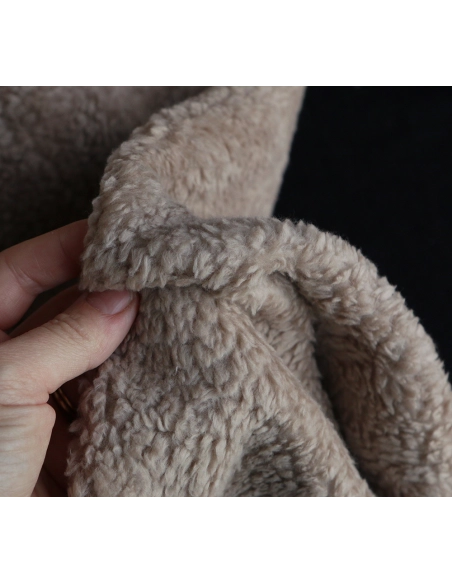 Colby - Fausse fourrure / Moumoute / Sherpa de coton taupe clair