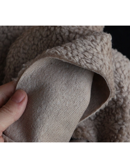 Colby - Fausse fourrure / Moumoute / Sherpa de coton taupe clair