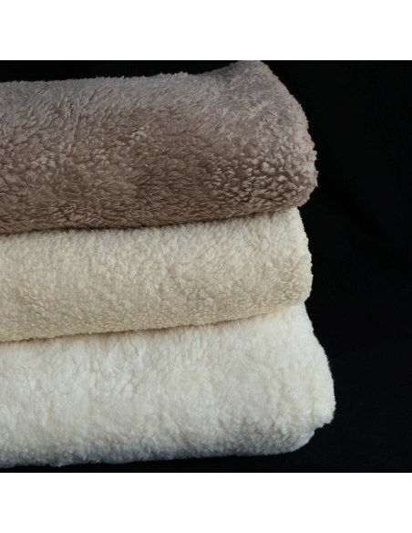 Colby - Fausse fourrure / Moumoute / Sherpa de coton taupe clair