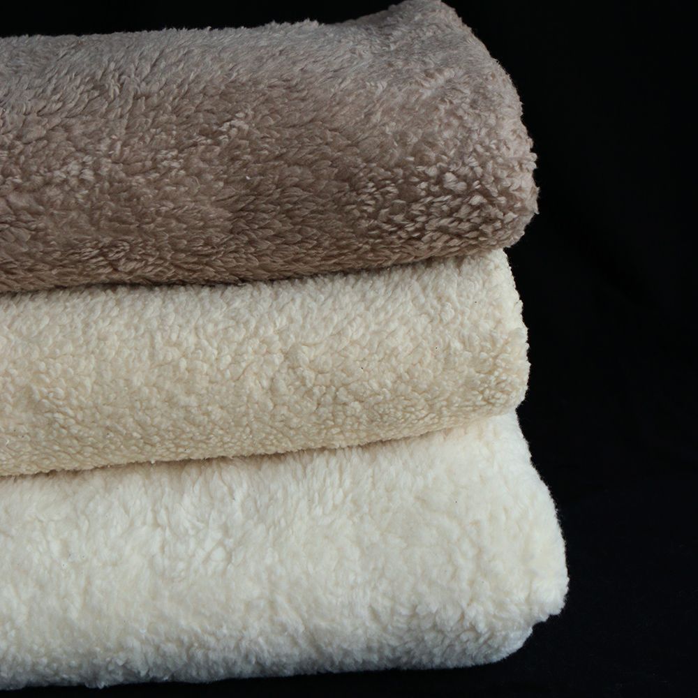 Colby - Fausse fourrure / Moumoute / Sherpa de coton taupe clair