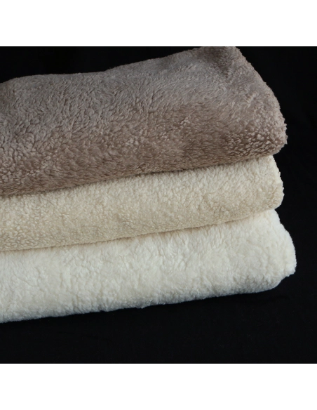 Colby - Fausse fourrure / Moumoute / Sherpa de coton taupe clair