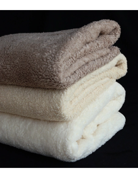 Colby - Fausse fourrure / Moumoute / Sherpa de coton taupe clair