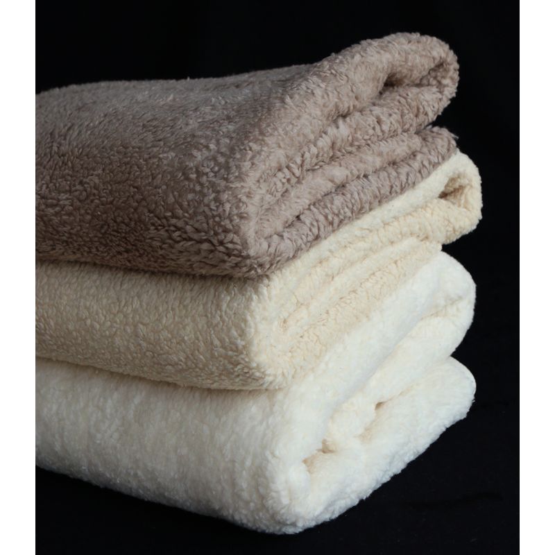 Colby - Fausse fourrure / Moumoute / Sherpa de coton taupe clair