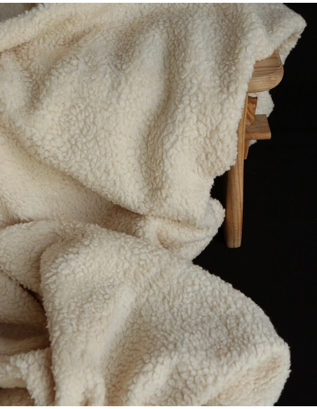 Colby - Fausse fourrure / Moumoute / Sherpa de coton crème clair