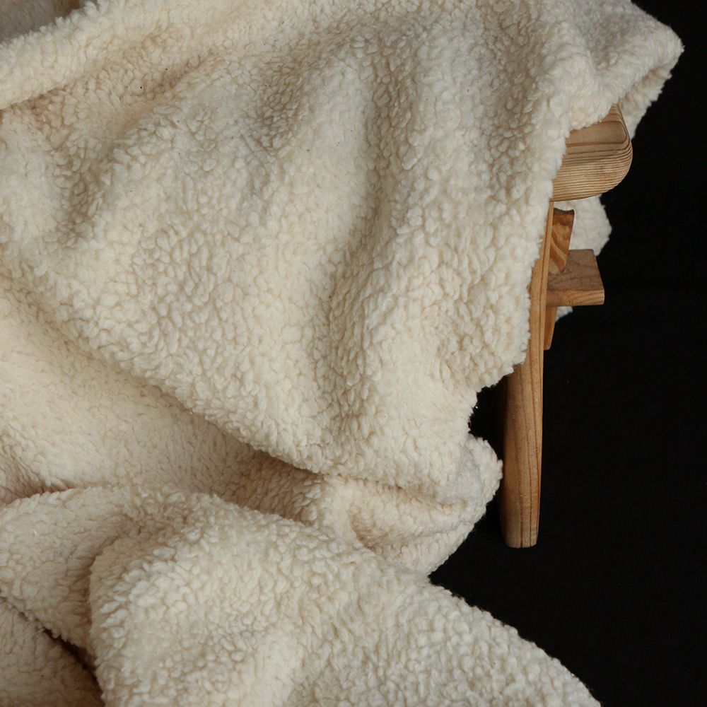 Colby - Fausse fourrure / Moumoute / Sherpa de coton crème clair