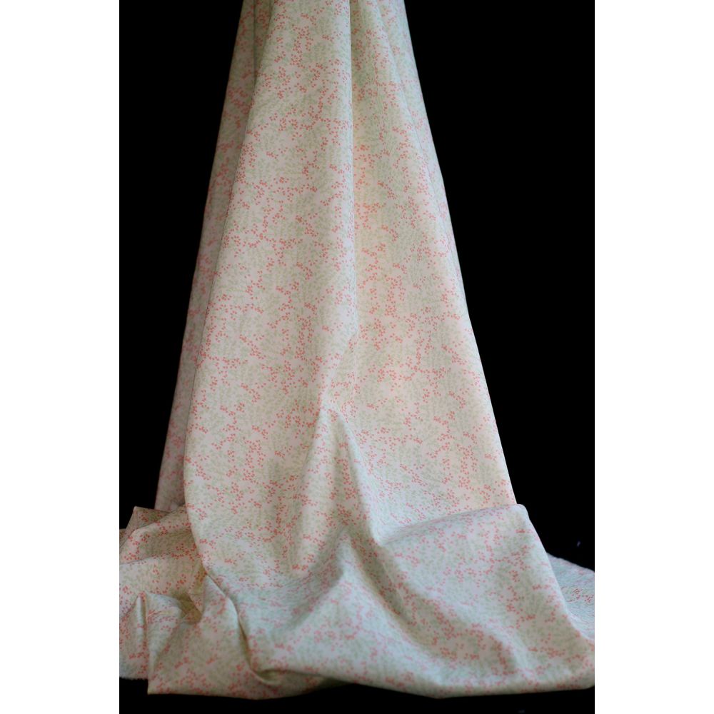 Evie - Batiste de coton SILKYNE à imprimé petit fleuri vert doux