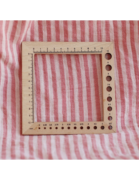 Double gaze de coton réversible rayures corail