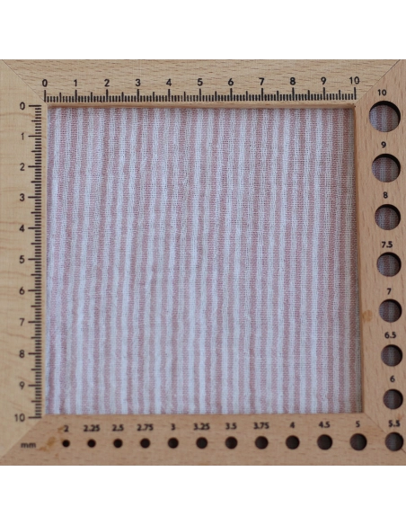 Double gaze de coton réversible rayures vieux rose