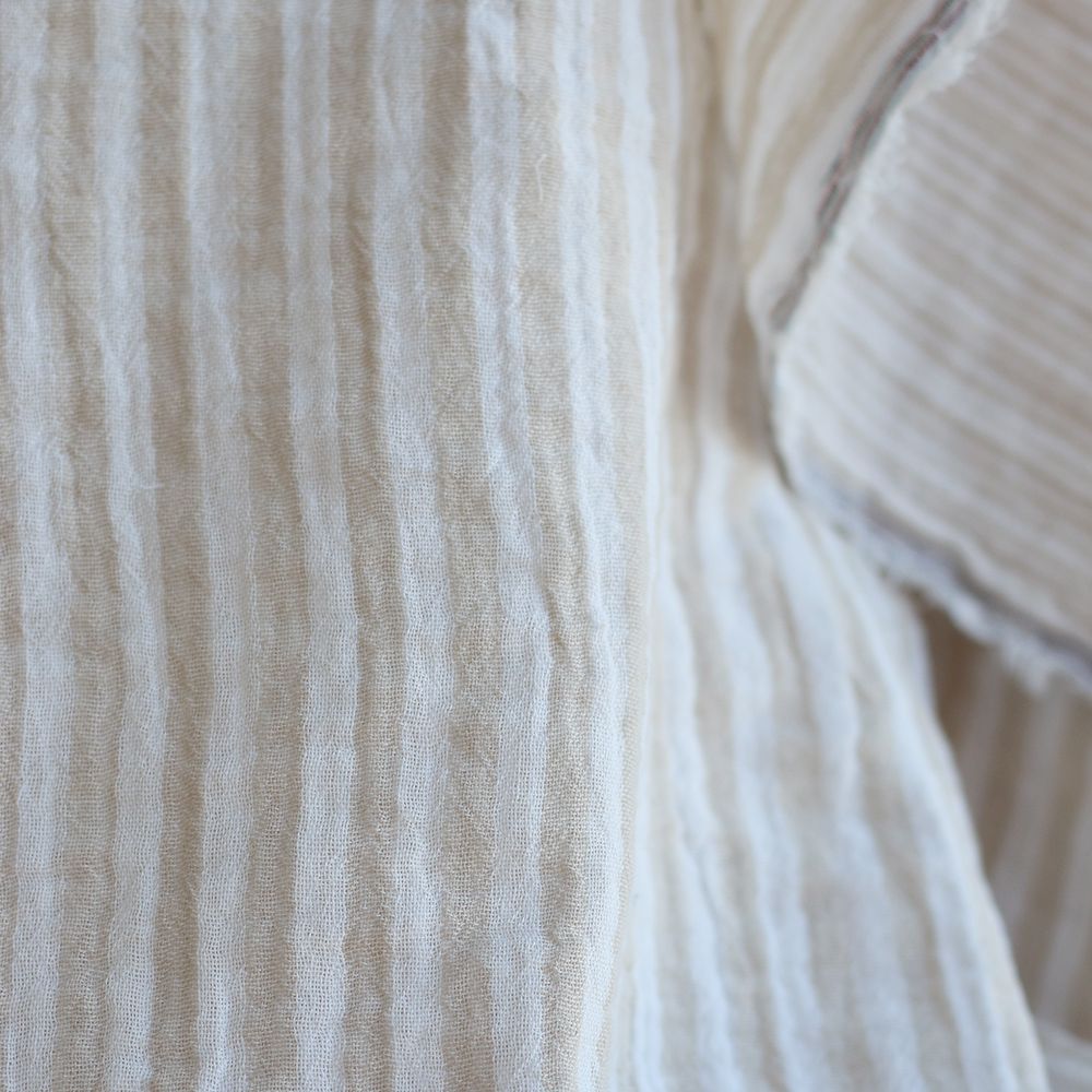 Double gaze de coton réversible rayures galet