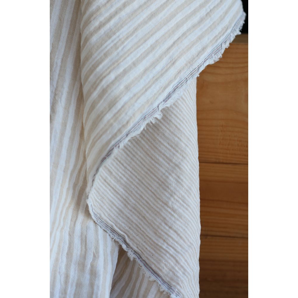 Double gaze de coton réversible rayures galet