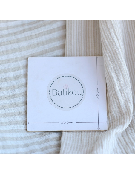 Double gaze de coton réversible rayures galet