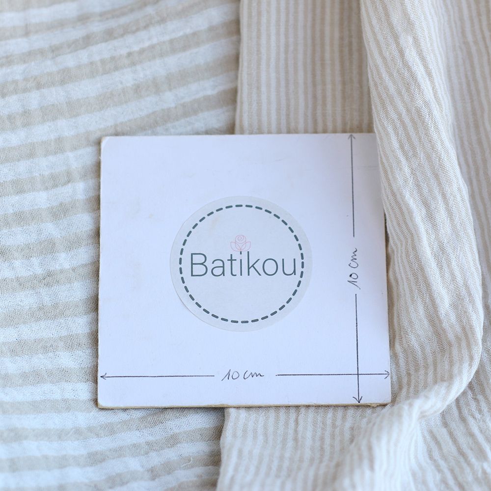 Double gaze de coton réversible rayures galet