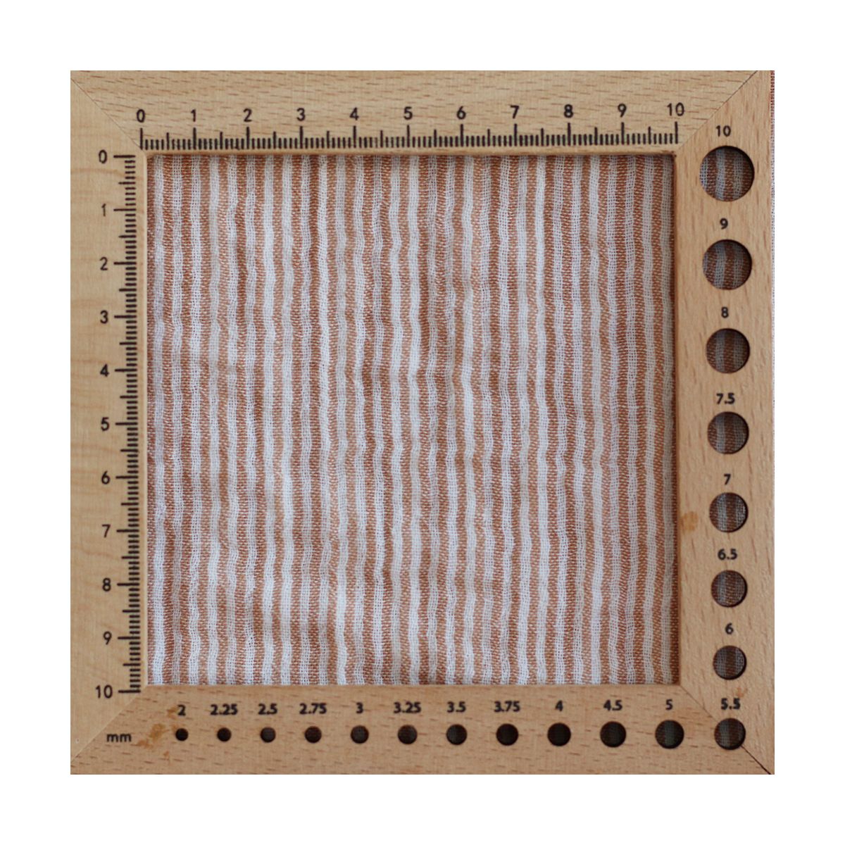 Double gaze de coton réversible rayures caramel Double gaze de coton réversible rayures caramel