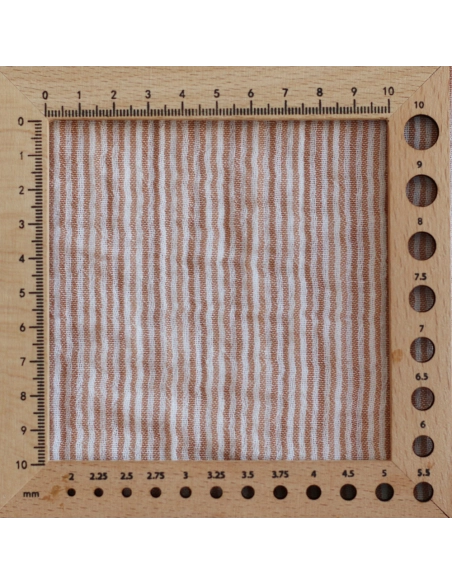 Double gaze de coton réversible rayures caramel