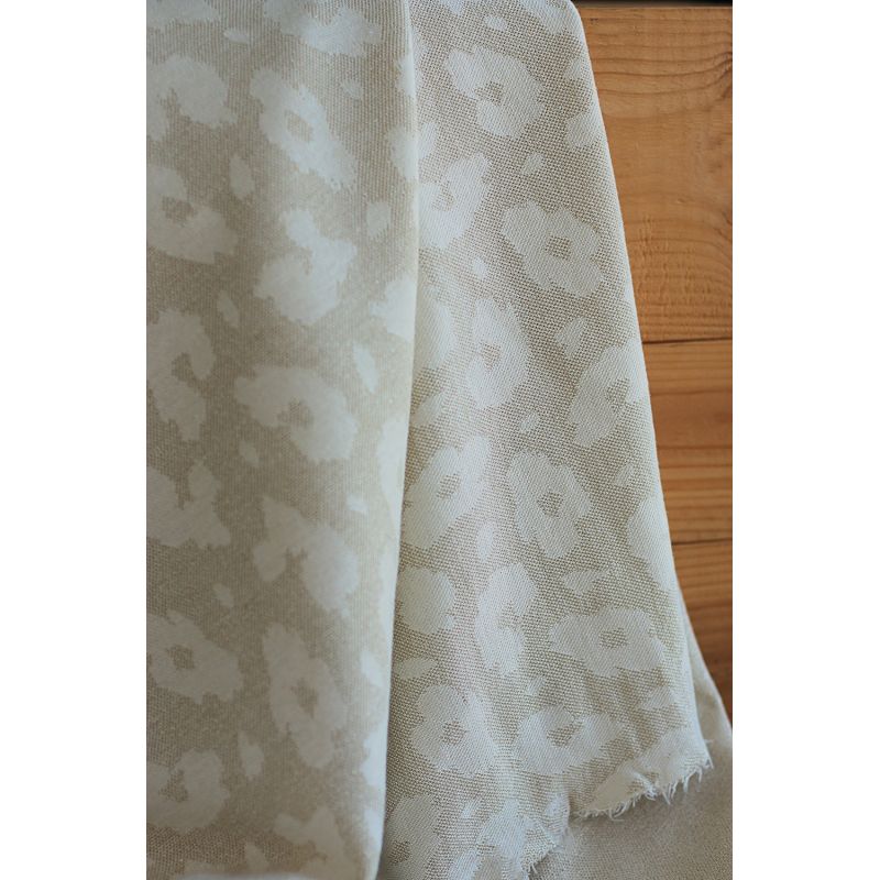 Jersey jacquard à motif graou ton sur ton écru doré