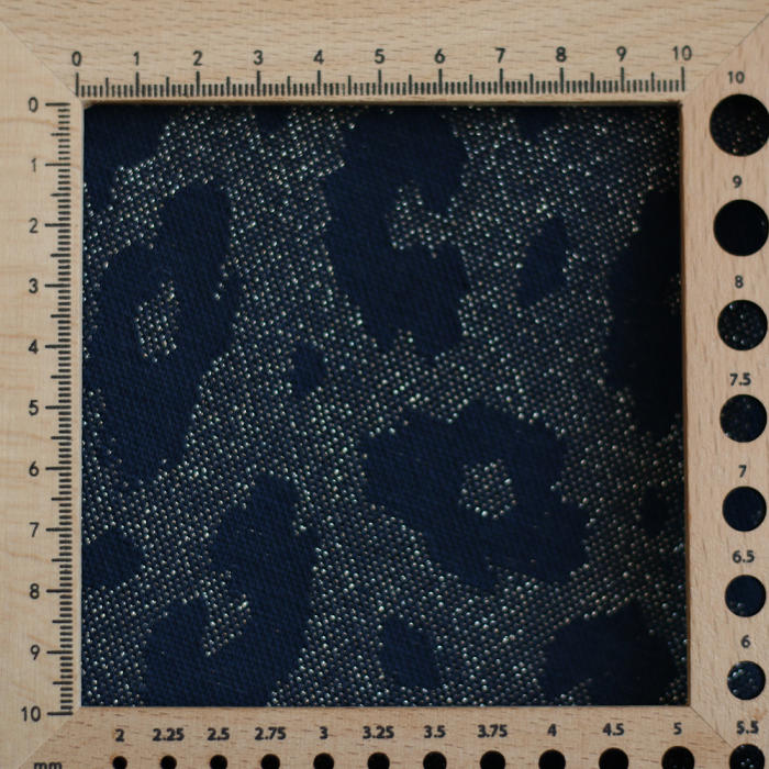 Jersey jacquard à motif graou ton sur ton bleu marine doré