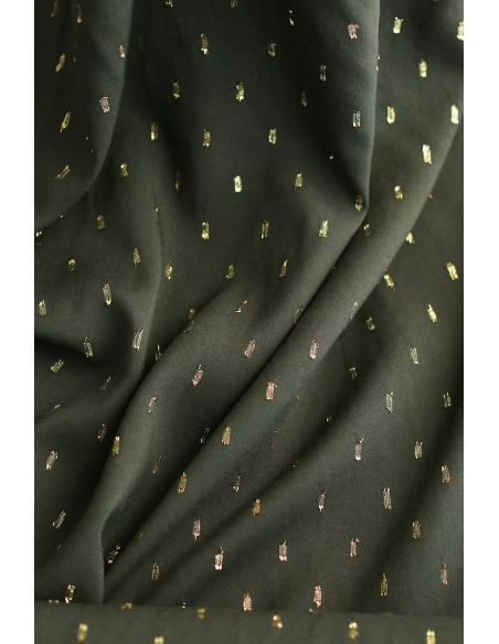 Viscose uni plumetis doré coloris vert kaki
