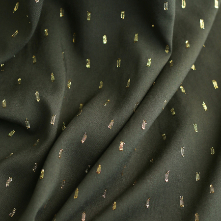 Viscose uni plumetis doré coloris vert kaki