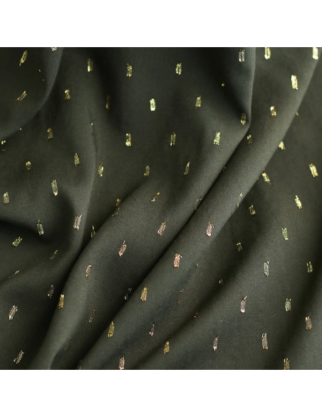 Viscose uni plumetis doré coloris vert kaki