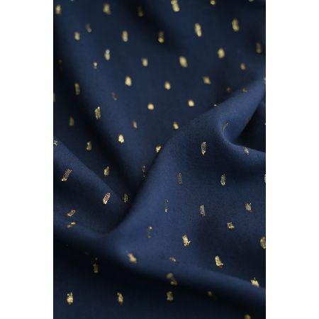 Viscose uni plumetis doré coloris bleu marine