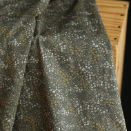 Norah - Batiste de coton à imprimé fleuri fond marron