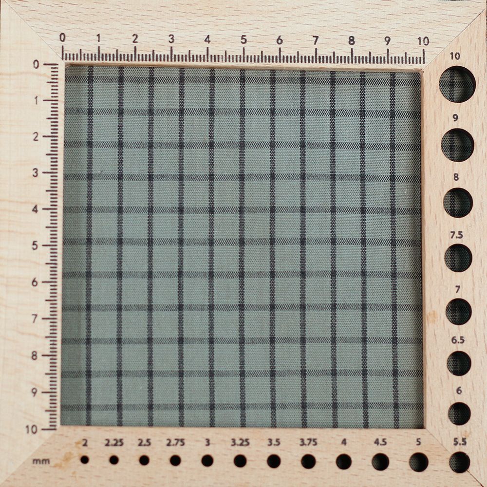 Jules - Popeline de coton tissé carreaux anthracite kaki clair