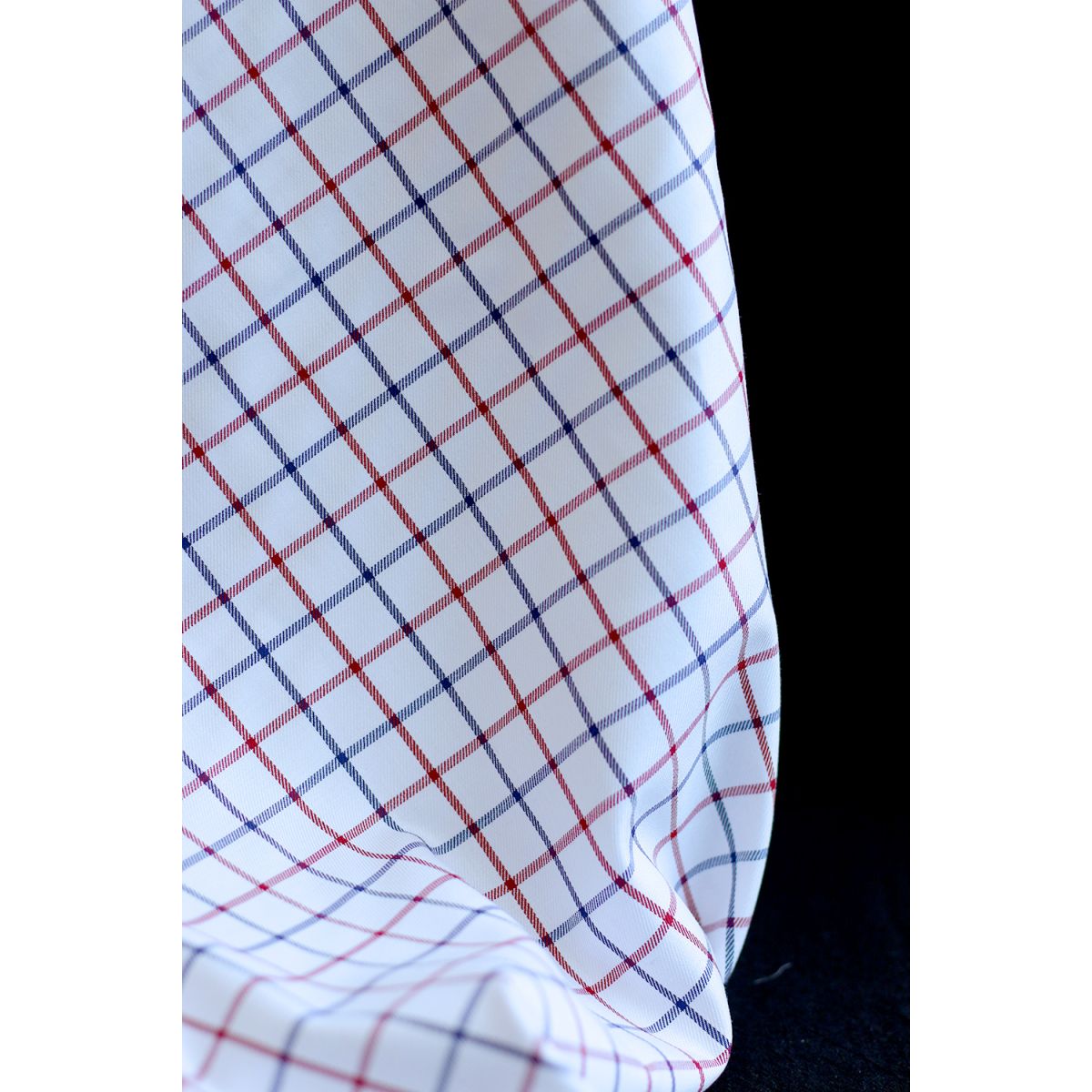 Jobias - Coton gratté organique quadrillage bleu et rouge