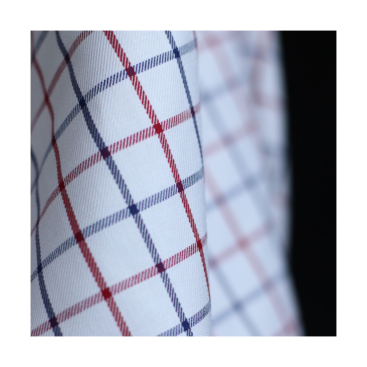 Jobias - Coton gratté organique quadrillage bleu et rouge