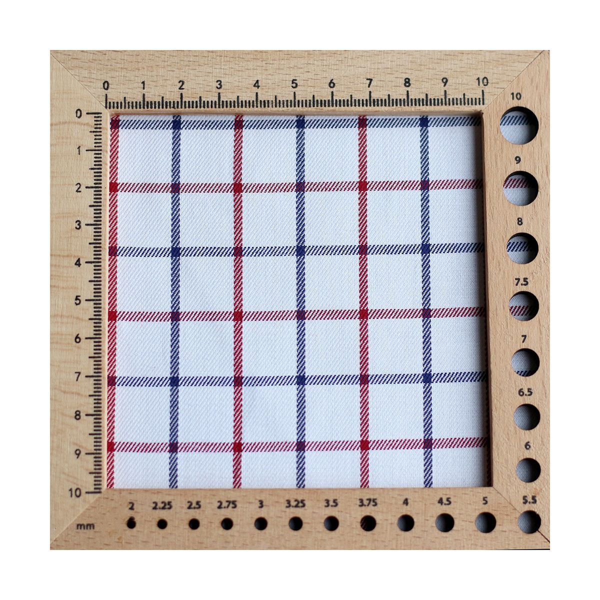 Jobias - Coton gratté organique quadrillage bleu et rouge