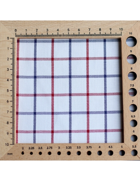 Jobias - Coton gratté organique quadrillage bleu et rouge