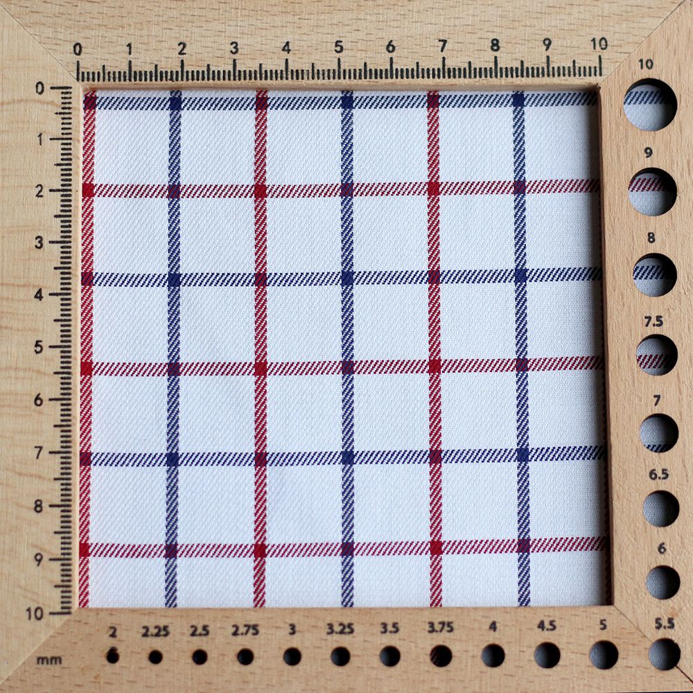 Jobias - Coton gratté organique quadrillage bleu et rouge Jobias - Coton gratté organique quadrillage bleu et rouge