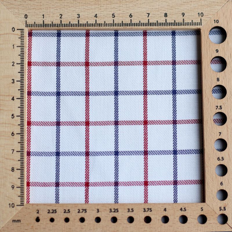 Jobias - Coton gratté organique quadrillage bleu et rouge Jobias - Coton gratté organique quadrillage bleu et rouge