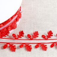 Galon ruban découpé houx 35mm x1m rouge