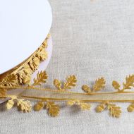 Galon ruban découpé houx 35mm x1m doré