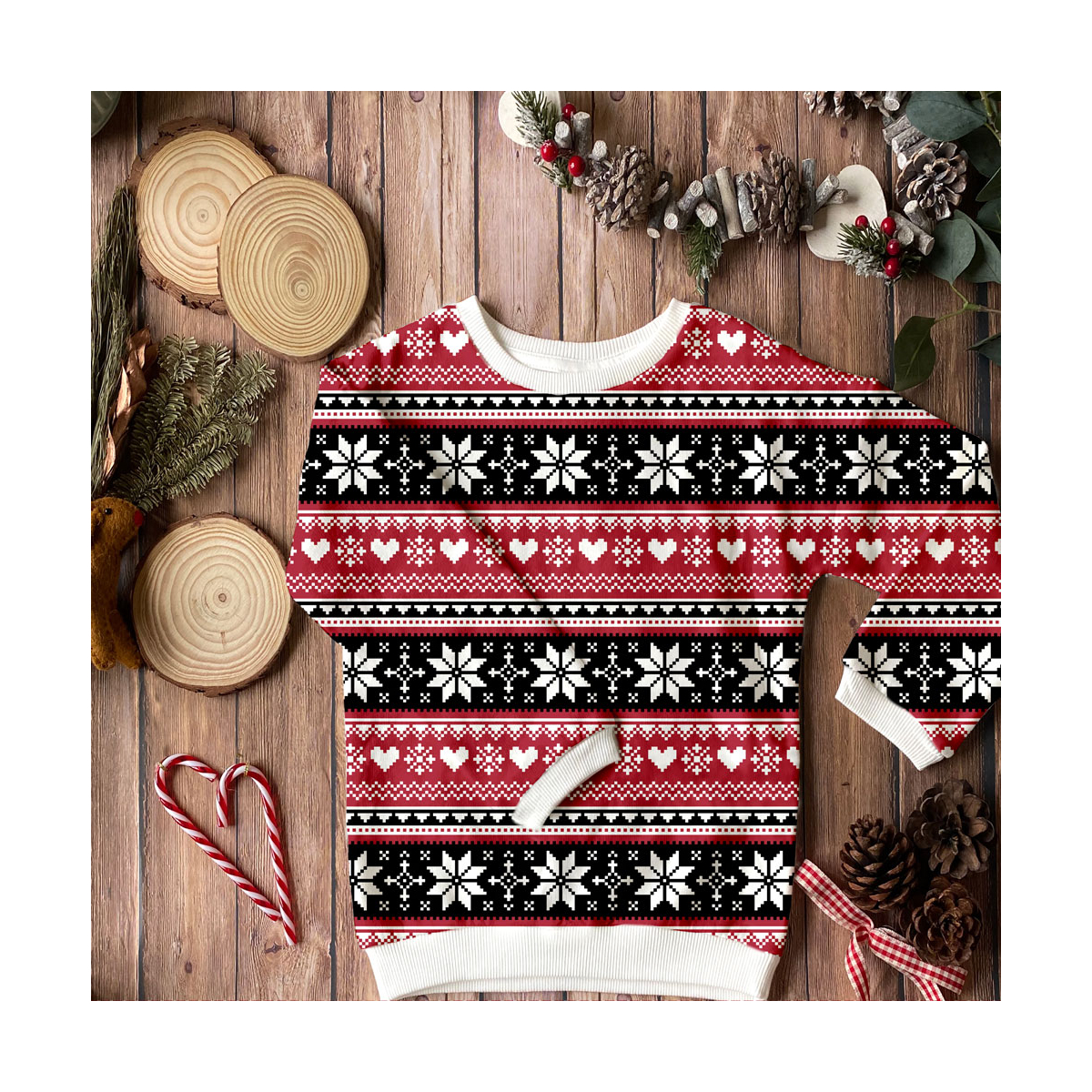 Jersey coton bio - Effet pull de noël ©Tygdrommär Qualité Oeko-tex - 3