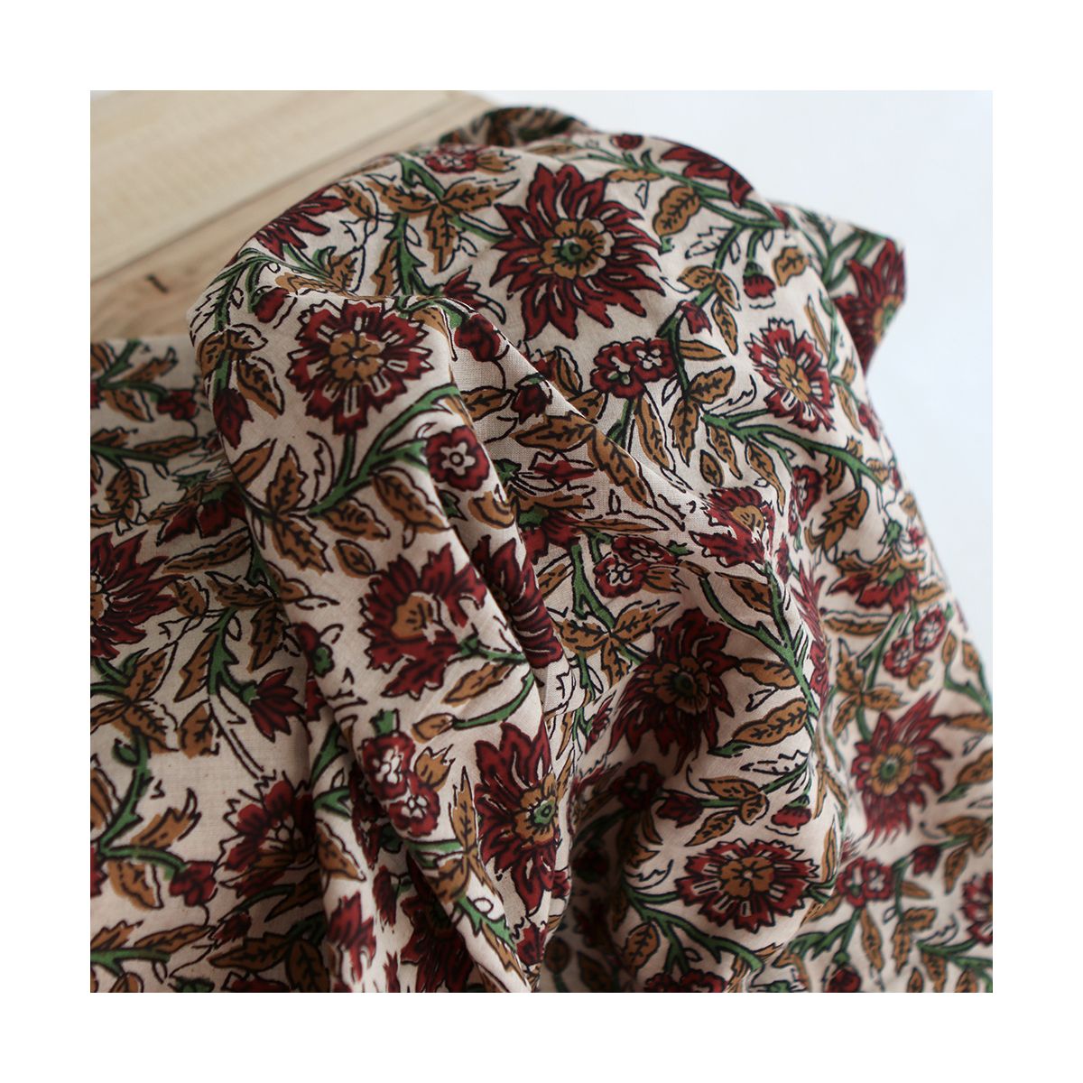 Mira - Tissu indien coton hand block traditionnel Mira - Tissu indien coton hand block traditionnel