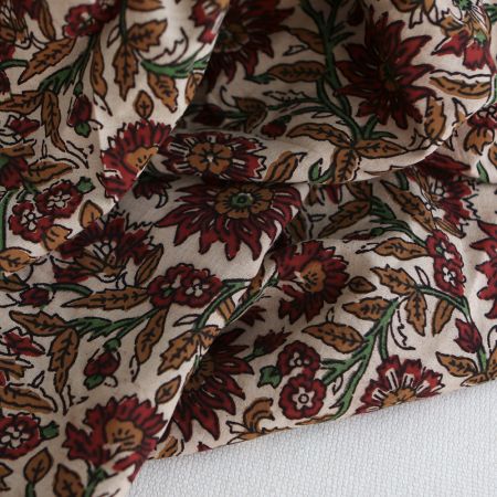 Mira - Tissu indien coton hand block traditionnel Mira - Tissu indien coton hand block traditionnel