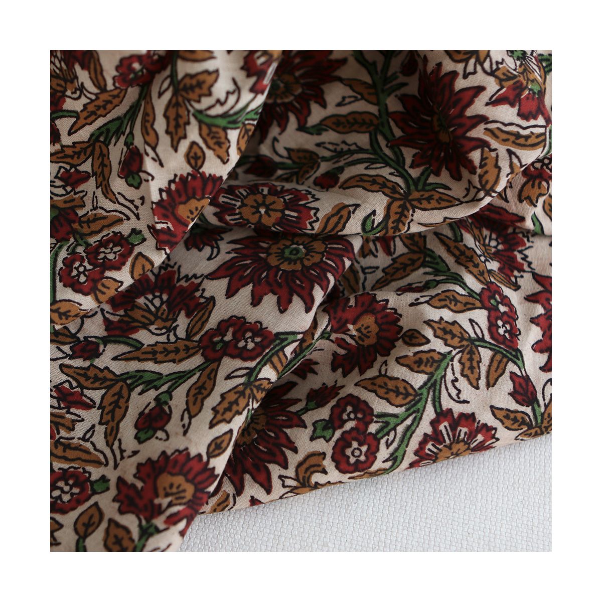 Mira - Tissu indien coton hand block traditionnel Mira - Tissu indien coton hand block traditionnel