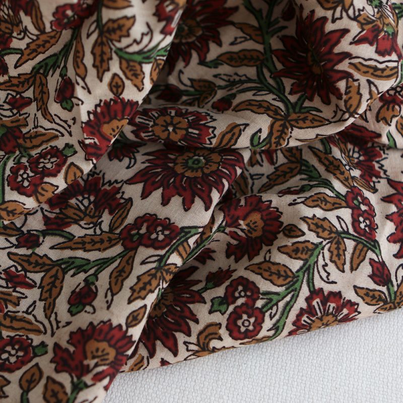 Mira - Tissu indien coton hand block traditionnel