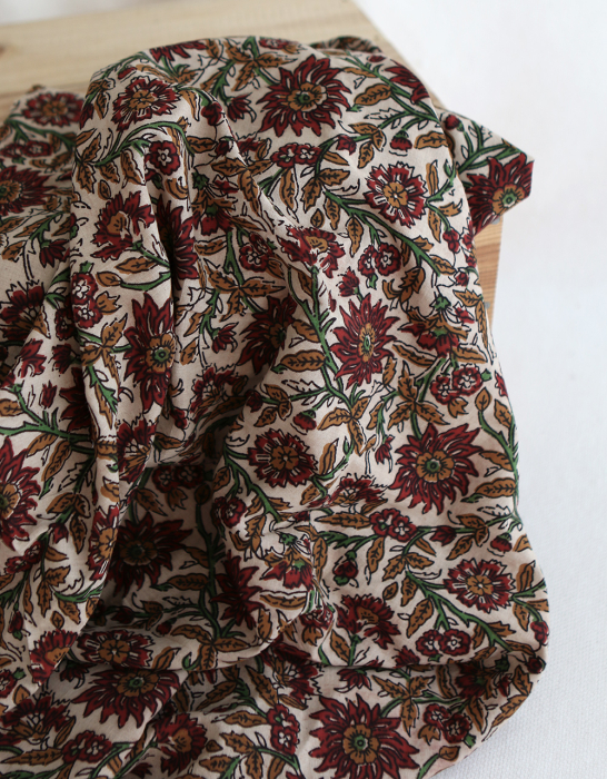 Mira - Tissu indien coton hand block traditionnel