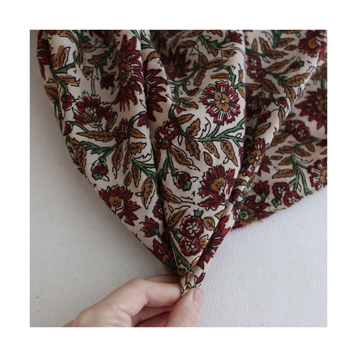 Mira - Tissu indien coton hand block traditionnel Mira - Tissu indien coton hand block traditionnel